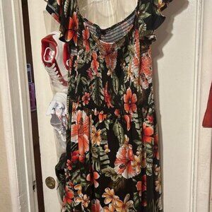 Floral Black Dress